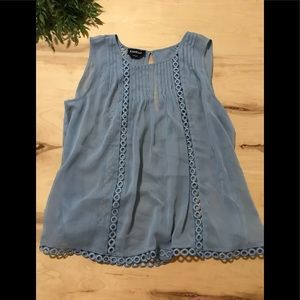 Bebe blue sleeveless dressy top